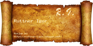 Ruttner Igor névjegykártya